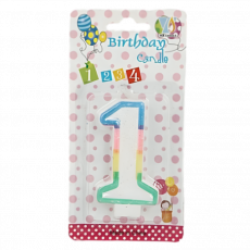 Pb Happy B/Day Number Candle 1Yr