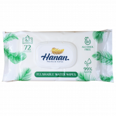 Hanan Flushable Wipes - 72 Sheets