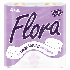 Flora Toilet Tissue White (4 Pack)