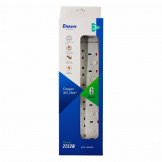 Ensave 6 Way Power Outlet Extension